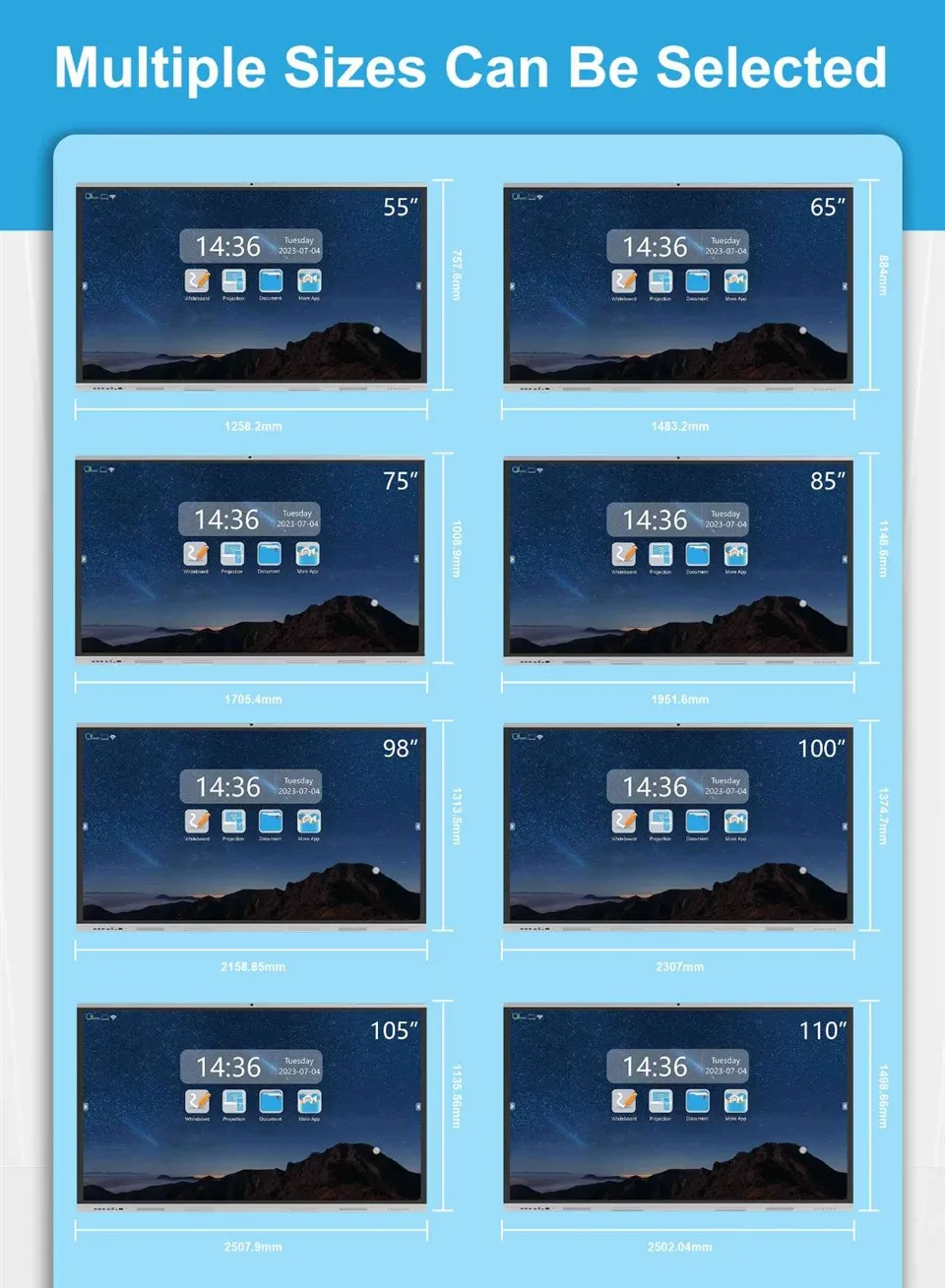 interactive flat panel 98 inch